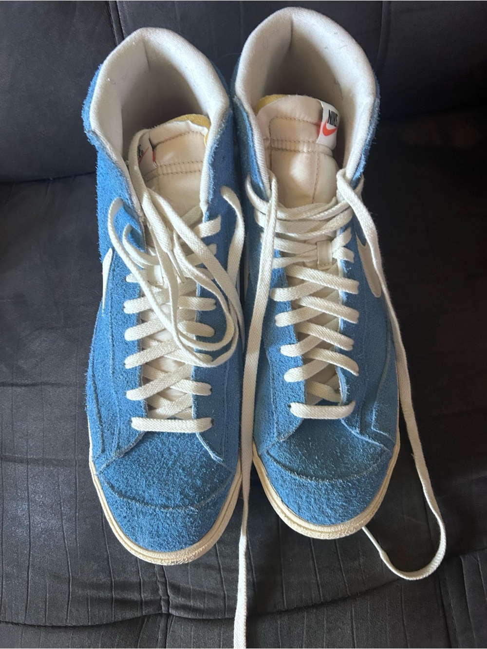 Nike mid blazers blue/white shoes